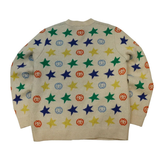 Gucci Wool Star Motif Jacquard Cardigan (Like New)