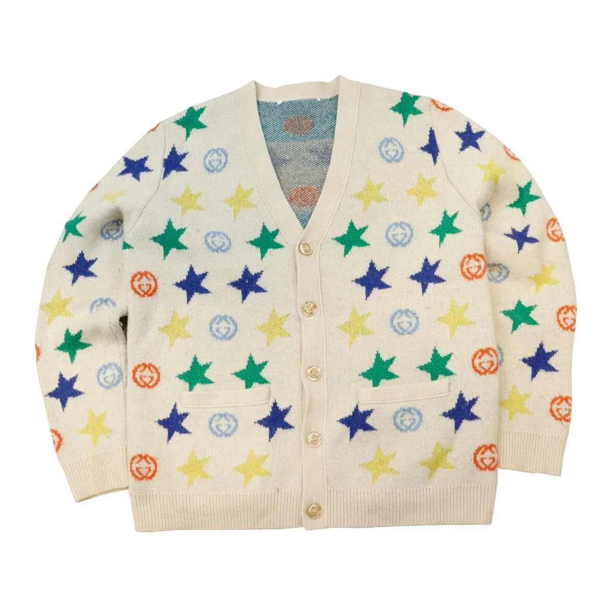 Gucci Wool Star Motif Jacquard Cardigan (Like New)