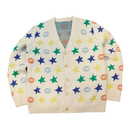 Gucci Wool Star Motif Jacquard Cardigan (Like New)