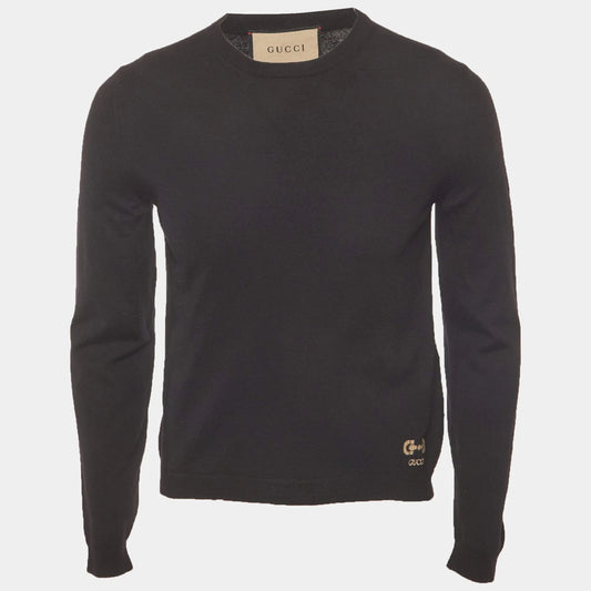 Gucci Black Logo Intarsia ( Like New )