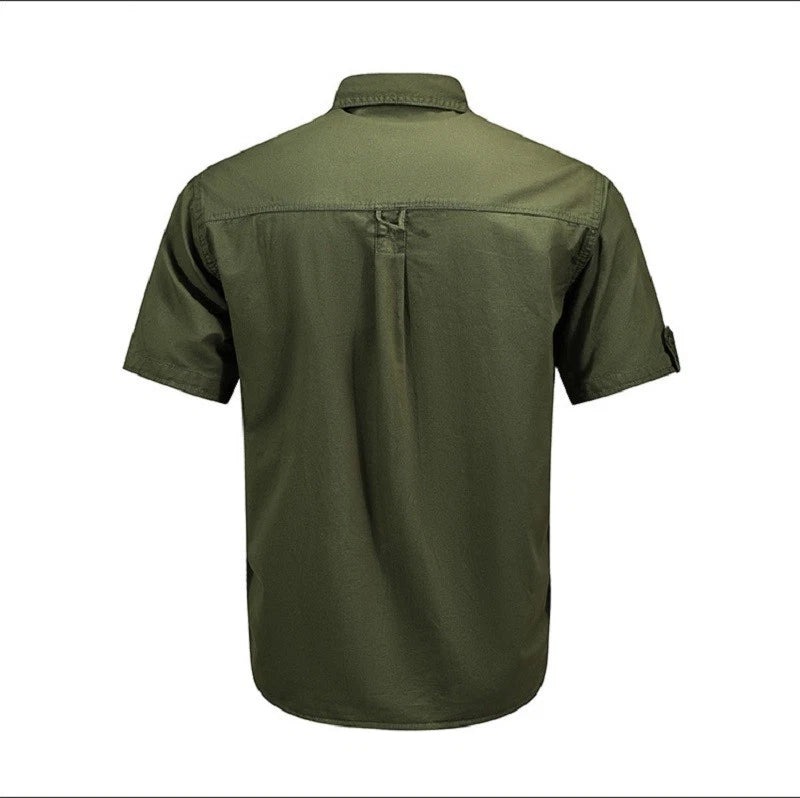 Mens Work Shirts Military Short