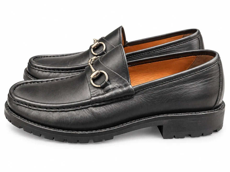 Gucci Men's Black Leather Horsebit ( Like New )