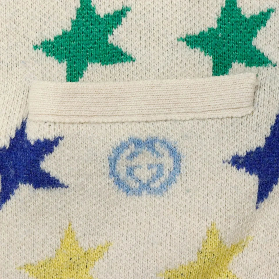 Gucci Wool Star Motif Jacquard Cardigan (Like New)