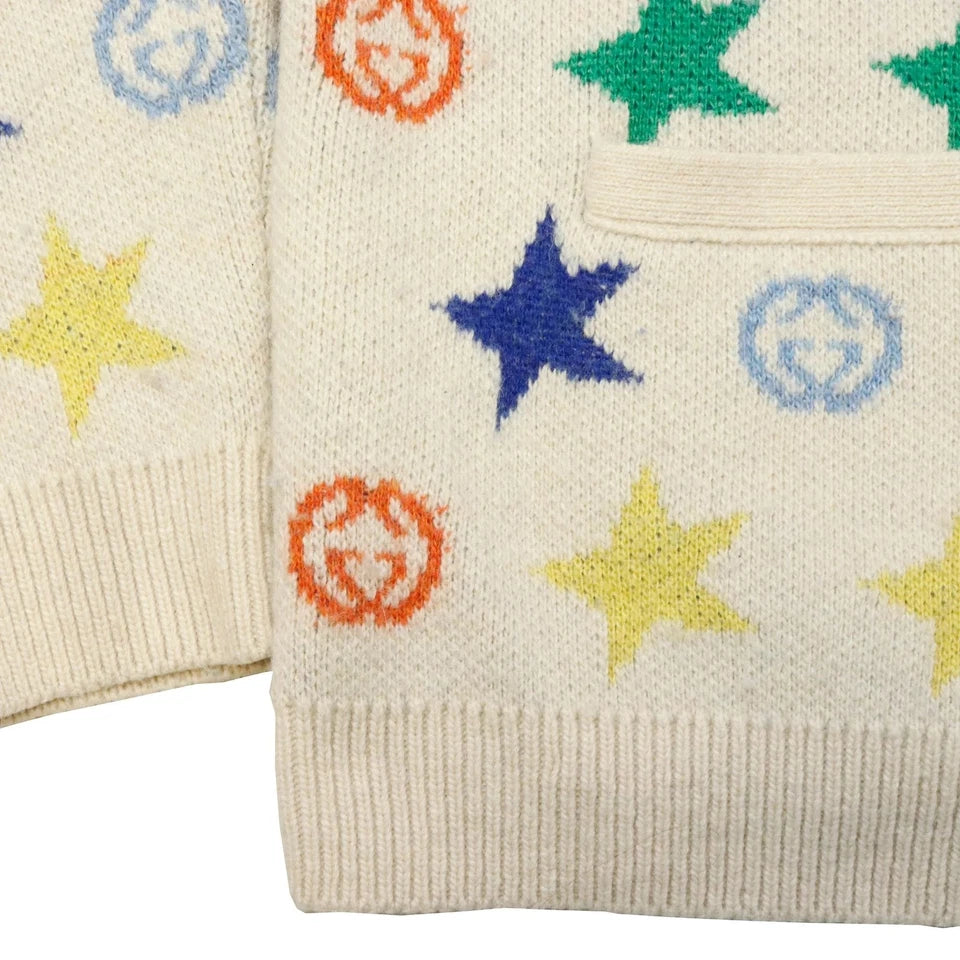 Gucci Wool Star Motif Jacquard Cardigan (Like New)